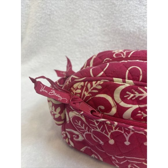 Vera Bradley Twirly Birds Pink Travel Cosmetic Case Zipper W Extra Pocket - Picture 2 of 8